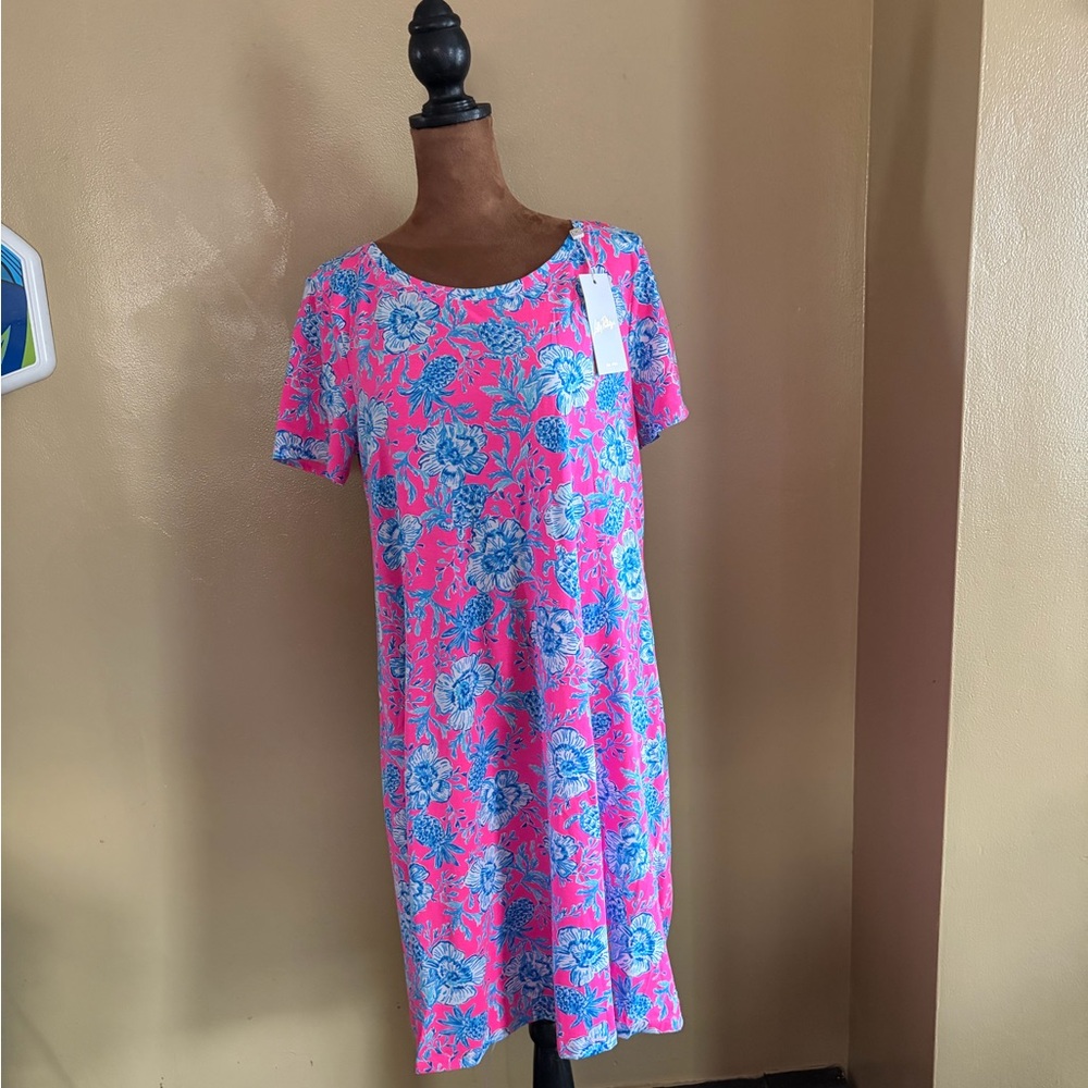 Lilly Pulitzer Cody Short Sleeve Dress in Pink and Blue
